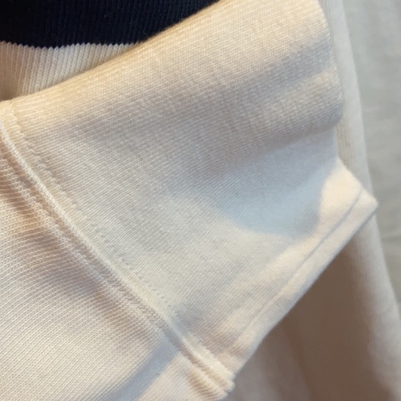 JCREW pullover cream and navy striped long sleeve size L NWOT - Picture 4 of 5